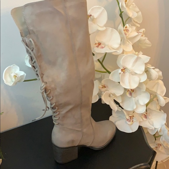 Gray Faux Leather Boots - Picture 4 of 7